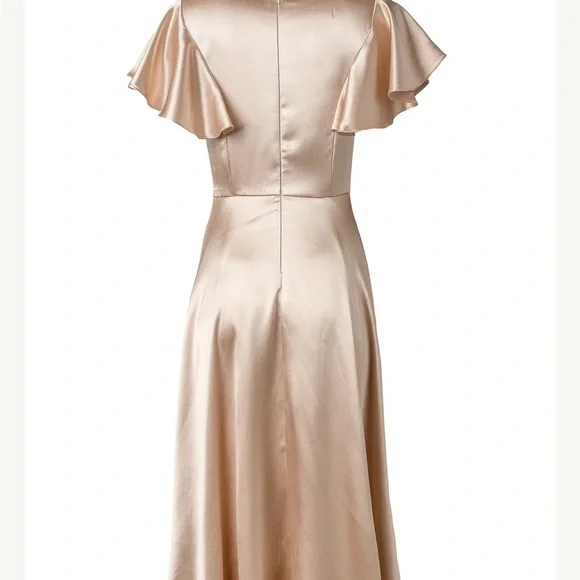 Elegant Satin Ruffle Dress - Picture 4 of 4